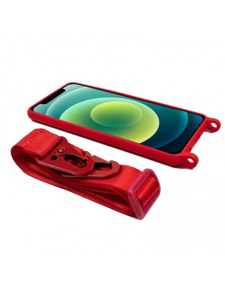 Carcasa TPU para iPhone 12 / 12 Pro cinta roja