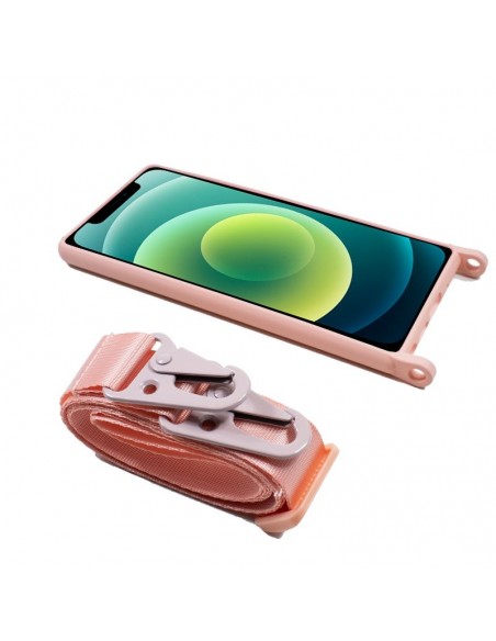 Carcasa TPU para iPhone 12 / 12 Pro cinta rosa palo