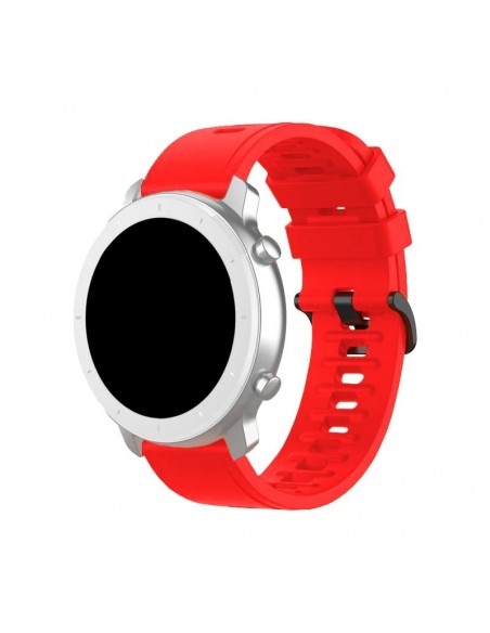 Correa universal 22mm Amazfit GTR / Stratos / Huawei / Samsung / COOL Bristol goma roja