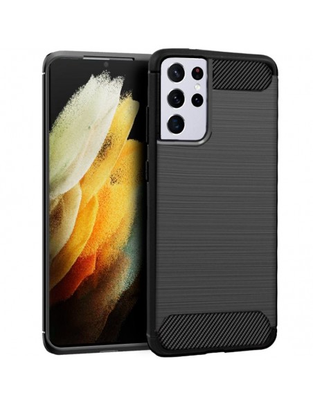 Carcasa TPU para Samsung G998 Galaxy S21 Ultra carbón negra