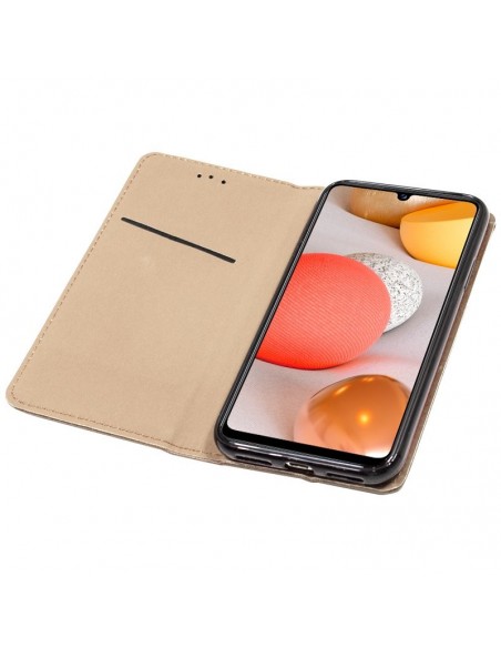 Funda libro soporte TPU Samsung A426 Galaxy A42 5G marrón beige