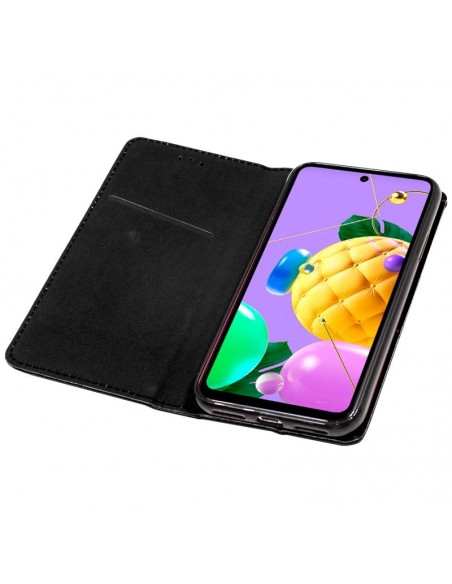 Funda libro soporte TPU LG K52 negra
