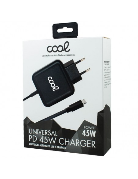 Cargador red universal PC's portátiles 45w PD automático COOL (Tipo C)