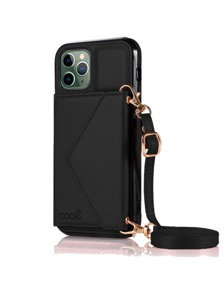 Carcasa colgante cama TPU iPhone 11 Pro Max cartera negra