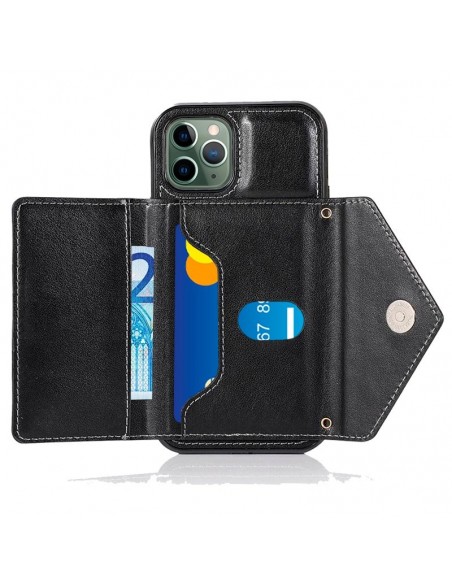 Carcasa colgante cama TPU iPhone 11 Pro Max cartera negra