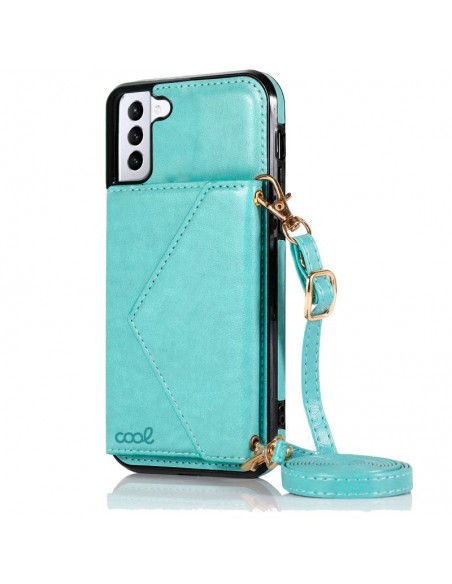 Carcasa colgante cama TPU Samsung G990 Galaxy S21 cartera verde menta