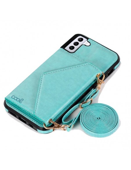 Carcasa colgante cama TPU Samsung G990 Galaxy S21 cartera verde menta