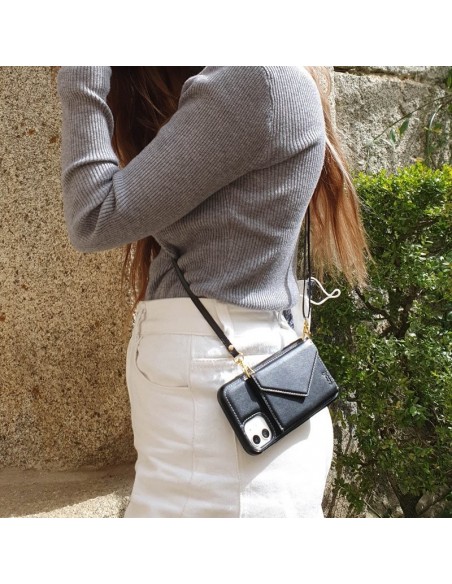 Carcasa colgante cama TPU Samsung A515 Galaxy A51 cartera negra