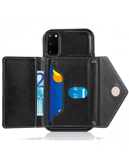 Carcasa colgante cama TPU Samsung G980 Galaxy S20 cartera negra