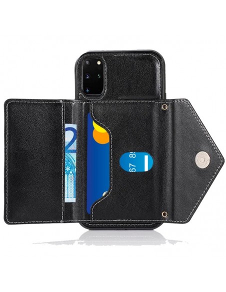 Carcasa colgante cama TPU Samsung G985 Galaxy S20 Plus cartera negra