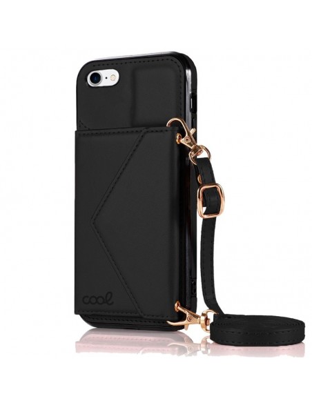 Carcasa colgante cama TPU iPhone 7 / 8 / SE (2020/2022) cartera negra