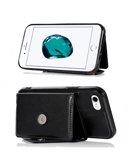 Carcasa colgante cama TPU iPhone 7 / 8 / SE (2020/2022) cartera negra