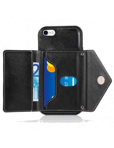 Carcasa colgante cama TPU iPhone 7 / 8 / SE (2020/2022) cartera negra