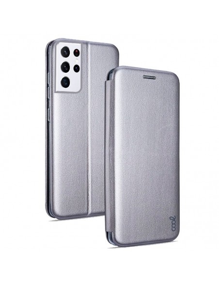 Funda libro soporte Samsung G998 Galaxy S21 Ultra Elegance plata