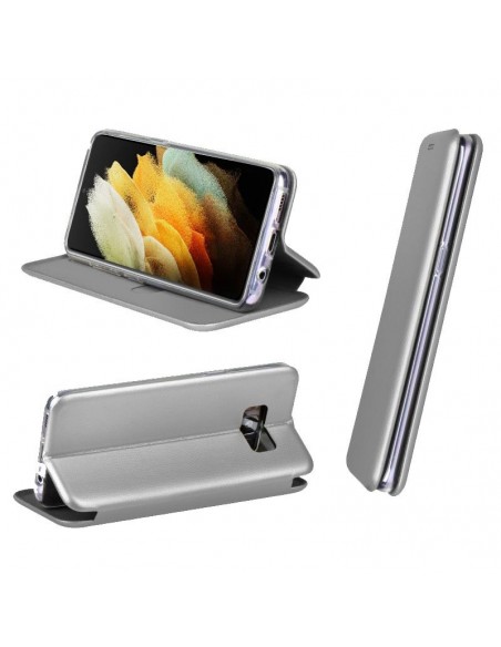 Funda libro soporte Samsung G998 Galaxy S21 Ultra Elegance plata