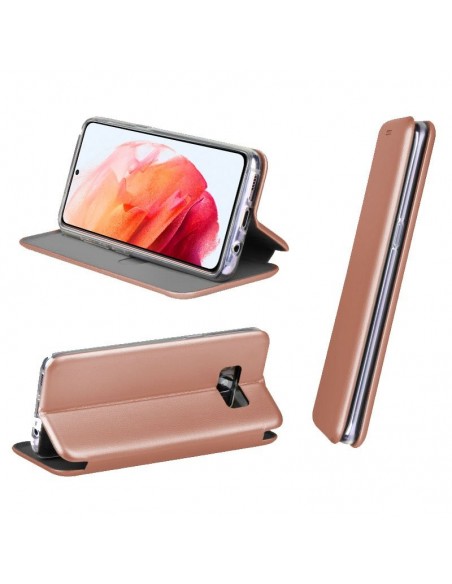 Funda libro soporte Samsung G990 Galaxy S21 Elegance oro rosa