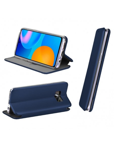 Funda libro soporte Huawei P Smart 2021 Elegance azul marino