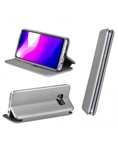 Funda libro soporte Xiaomi Mi 10 Lite Elegance plata