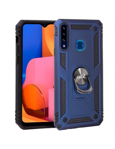 Carcasa reforzada cama TPU Samsung A207 Galaxy A20s anilla azul