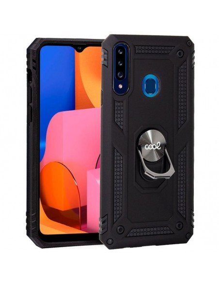 Carcasa reforzada cama TPU Samsung A207 Galaxy A20s anilla negra