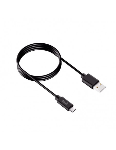 Cable USB compatible COOL universal tipo C (3 metros) negro 2,4 Amp