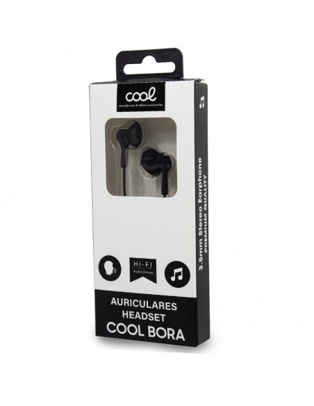 Auriculares 3,5 mm COOL Bora estéreo con micro negros