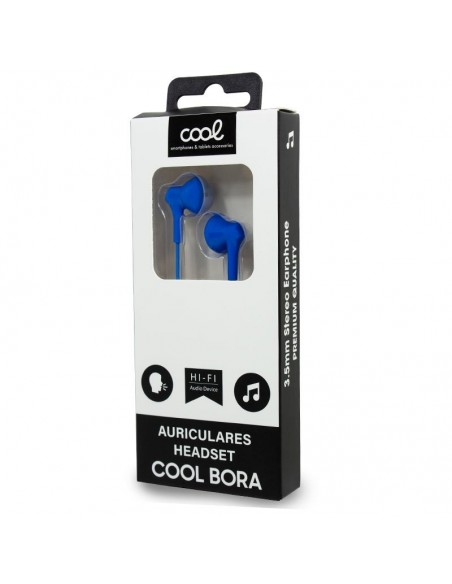 Auriculares 3,5 mm COOL Bora estéreo con micro azules