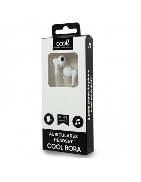 Auriculares 3,5 mm COOL Bora estéreo con micro blancos