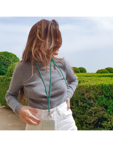 Cordón colgante universal con tarjeta para smartphone verde menta