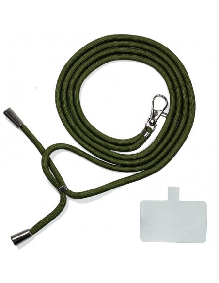Cordón colgante universal con tarjeta para smartphone verde oscuro