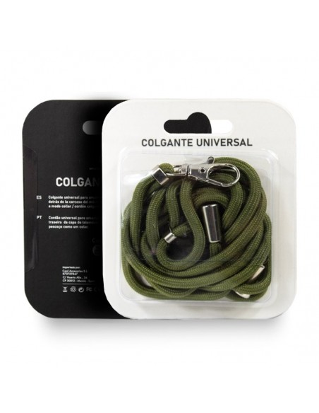 Cordón colgante universal con tarjeta para smartphone verde oscuro