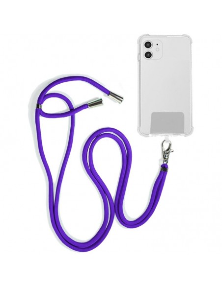 Cordón colgante universal con tarjeta para smartphone morado