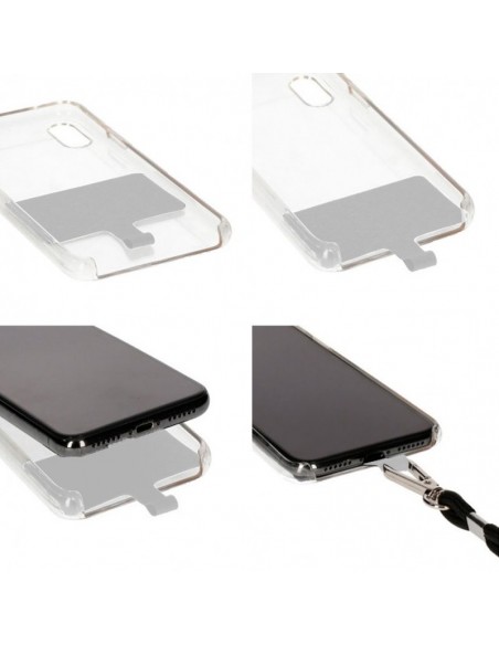 Cordón colgante universal con tarjeta para smartphone negro