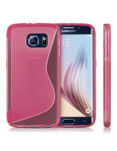 Funda gel TPU ola Samsung G925F Galaxy S6 Edge rosa
