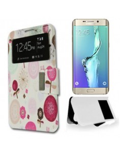 Funda libro soporte TPU Samsung G928f Galaxy S6 Edge Plus diseño Flor