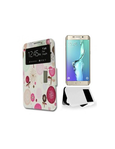 Funda libro soporte TPU Samsung G928f Galaxy S6 Edge Plus diseño Flor