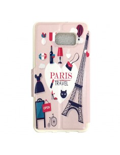 Funda libro soporte TPU Samsung G928f Galaxy S6 Edge Plus diseño Paris Travel 2