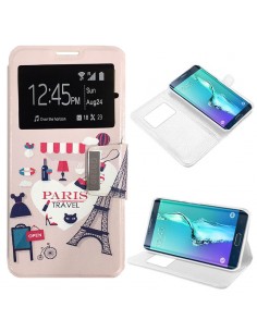 Funda libro soporte TPU Samsung G928f Galaxy S6 Edge Plus diseño Paris Travel