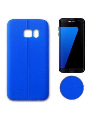 Carcasa TPU Samsung Galaxy S7 G930 tacto piel azul