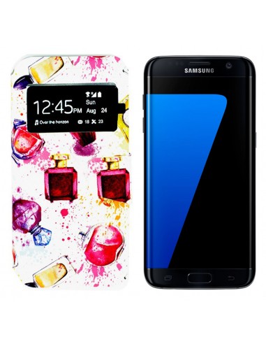 Funda libro soporte TPU ventana Samsung Galaxy S7 Edge G935F diseño Perfumes