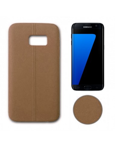 Carcasa TPU tacto piel Samsung Galaxy S7 Edge G935F marrón