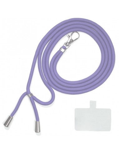 Cordón colgante universal con tarjeta para smartphone violeta
