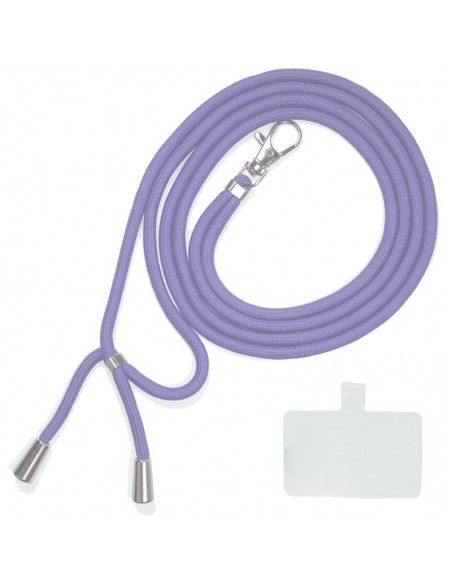 Cordón colgante universal con tarjeta para smartphone violeta