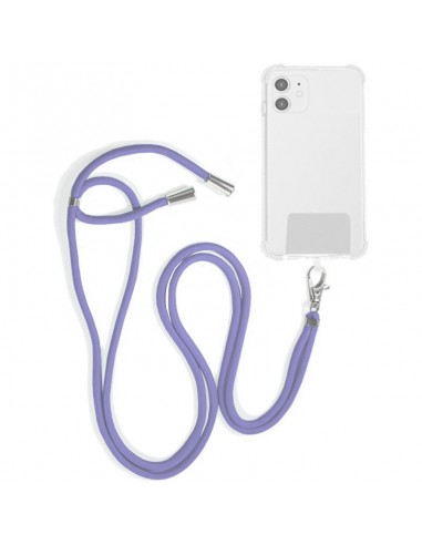 Cordón colgante universal con tarjeta para smartphone violeta
