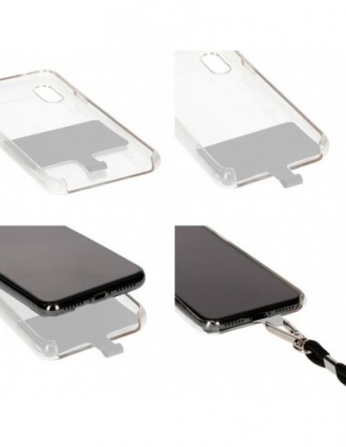 Cordón colgante universal con tarjeta para smartphone rojo