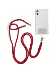 Cordón colgante universal con tarjeta para smartphone rojo