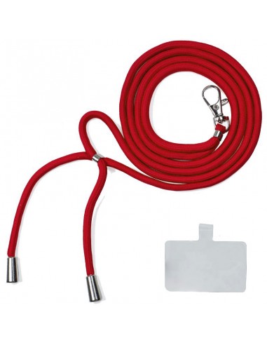 Cordón colgante universal con tarjeta para smartphone rojo