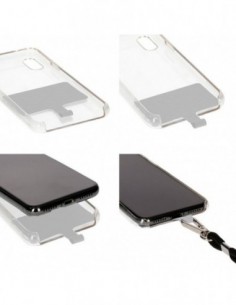 Cordón colgante universal con tarjeta para smartphone naranja 2