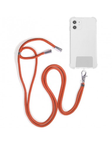 Cordón colgante universal con tarjeta para smartphone naranja