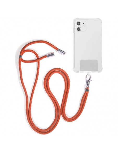 Cordón colgante universal con tarjeta para smartphone naranja